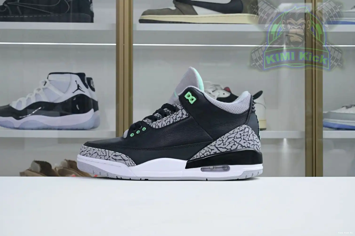Glow Jordan 3 Green Kimikick Air 0820